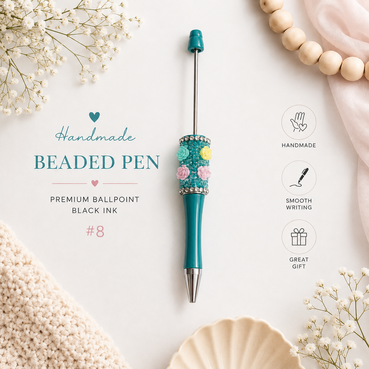 Sugar Rose Beadle Pen (BLANKS)