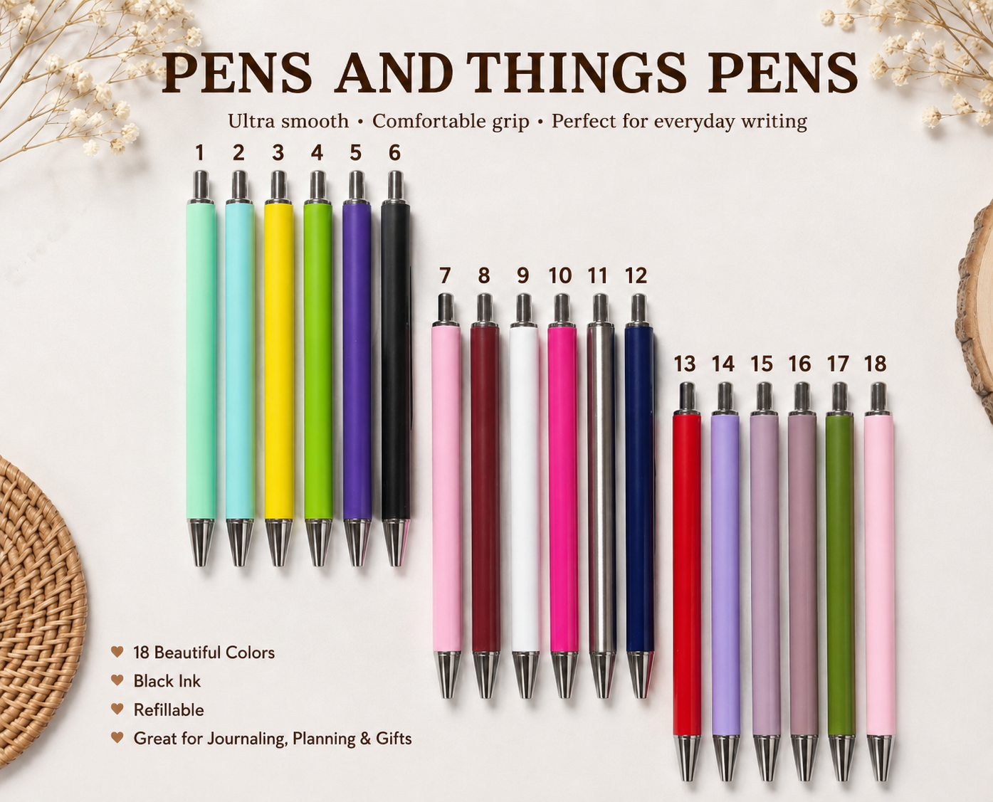 SOLID COLOR METAL PEN/SILVER TIP