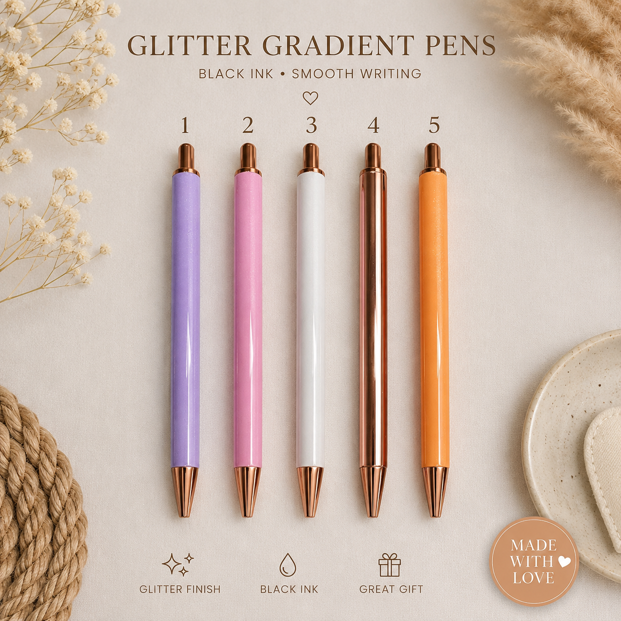 SOLID COLOR MEDAL PENS/ GOLD TIPS