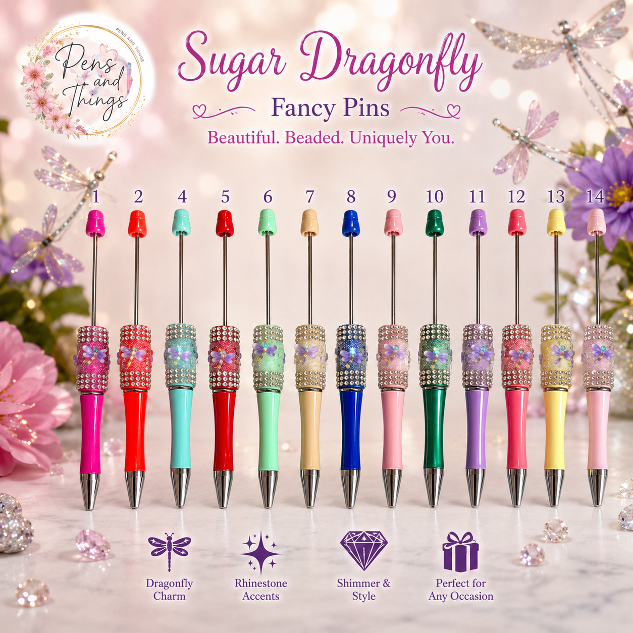Sugar Dragonfly Fancy Pens